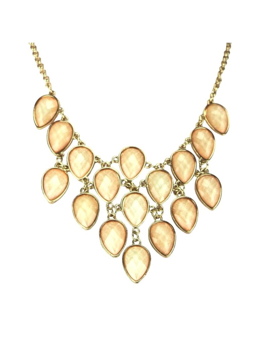 Mudd Necklace Copper-Tone Shimmery Champagne Peach